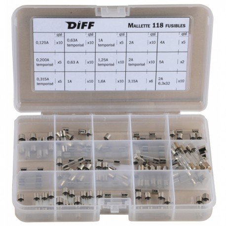 Fusibile e portafusibile Valigetta 118 fusibili - DIFF