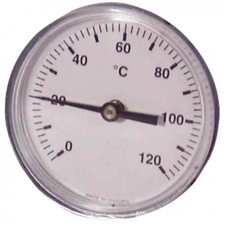 Termometro rotondo a immersione assiale 0-120°C Ø 63mm