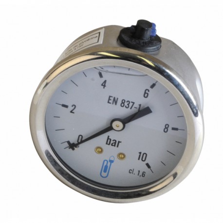 Manometro assiale glicerina 0-10 bar Ø 63mm