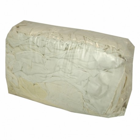 Pacco di strofinacci in cotone bianco 1 kg