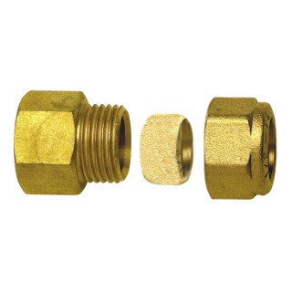 Raccordo con anello di serraggio - Dritto F3/8 x tubo 12mm  (X 10) - DIFF