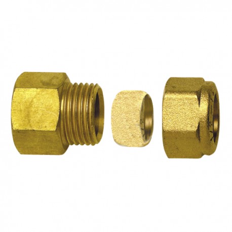 Raccordo con anello di serraggio - Dritto F3/8 x tubo 12mm  (X 10)