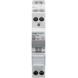Disgiuntore 1F N 6-10kA curva D-16A - HAGER : NGT716