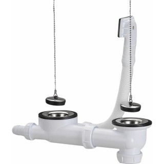Scarico completo con sifone lavandino inox 2c - NICOLL : 0204311