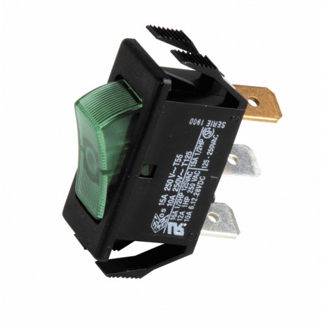 Interruttore unipolare nero / verde  - GEMINOX : 87168121620