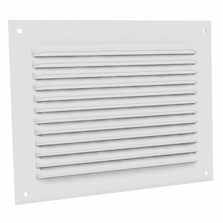 Griglia con alette inclinate in alluminio  prelaccato bianco GA BL 200 x 200 - ANJOS : 6705