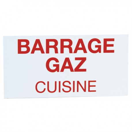 Etichetta polistirene rigida - Sbarramento gas cucina