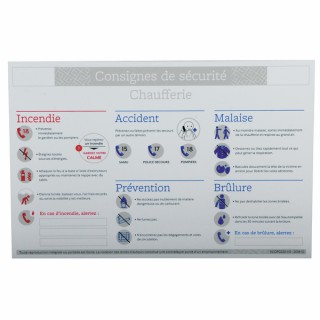 Etichetta in polistirene rigida - Regole di sicurezza locale caldaia - DIFF
