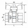 Valvola a sfera FF maniglia a farfalla tipo edificio 3/8" - DIFF