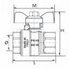 Valvola a sfera FF maniglia a farfalla tipo edificio 3/4" - DIFF