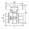 Valvola a sfera MF maniglia a farfalla tipo applicazioni civili 3/8" - DIFF