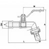 Rubinetto di scarico a sfera 1/2" 3/4" - DIFF