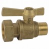 Water meter isolation ball valve straight MF 1/2" 3/4" - DIFF