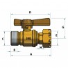 Water meter isolation ball valve straight MF 1/2" 3/4" - DIFF