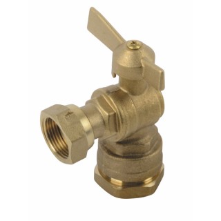 Rubinetto d'arresto prima/dopo contatore a squadra per tubo pe 3/4" - DIFF