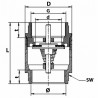 Valvola di non ritorno tutte le posizioni ottone otturatore ottone  - DIFF