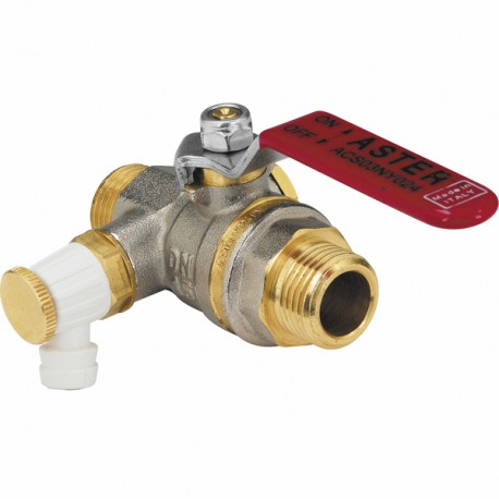 Valvola a sfera con scarico maniglia piana MM1/2" ASTER - EFFEBI : 2373R404