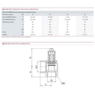 Valvola di sicurezza sanitari 7b rotella uscita maggiorata F1/2" - GOETZE : 651MWNK-15-F/F-15/20