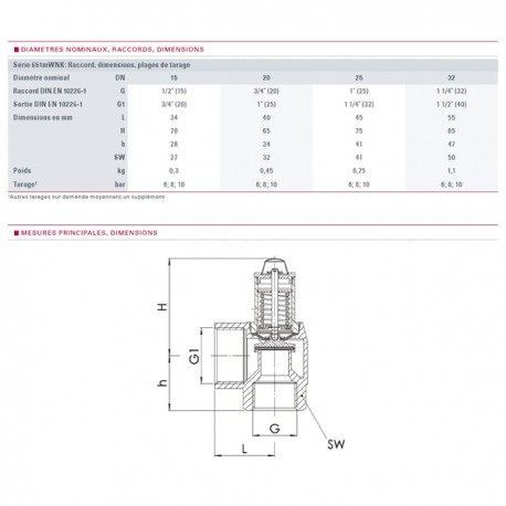 Valvola di sicurezza sanitari 10b rotella uscita maggiorata F1/2" - GOETZE : 651mWNK-15-f/f-1