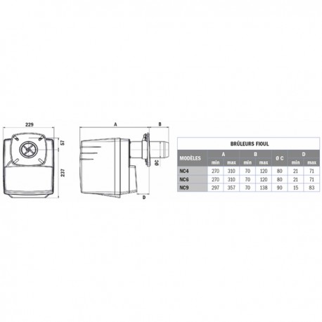 Bruciatore NC4 H101A da 20 a 30kW  - CUENOD : 3832014