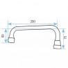 Raccordo e collo di cigno - Becco versatore inferiore F15/21 x 200mm