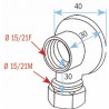 Rubinetteria - Applicazione murale  F1/2" bicono 12mm - DIFF