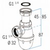 Sifone - Sifone lavandino L211 - NICOLL : 0201001