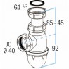 Sifone lavello PVC 552  - NICOLL : 0204002