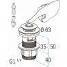 Scarico lavandino ad azionamento manuale L3215 - NICOLL : 0501074