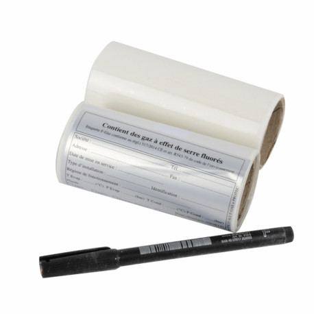 25 etichette identificazione alluminio (X 25) - GALAXAIR : ETIC/25 ALU F GAS+PROTEC