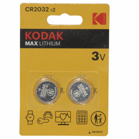 Pile Litio CR2032 KODAK (X 2) - DIFF